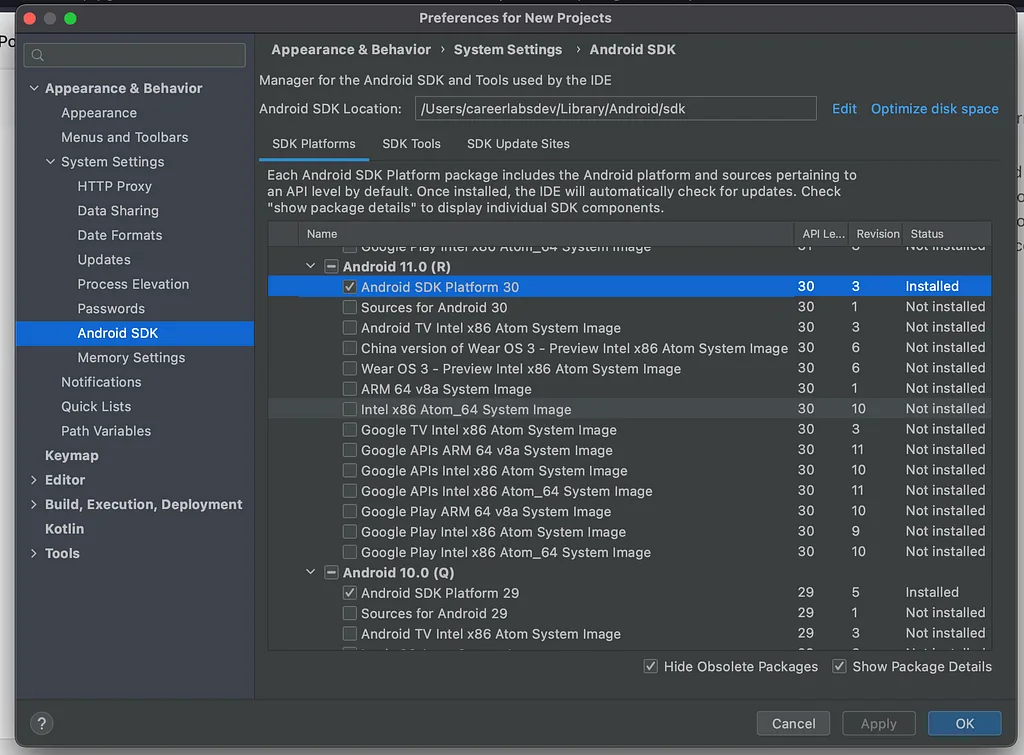 Android SDK Platform 30