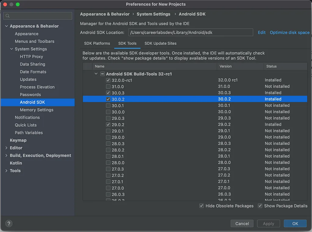 Android Build Tools 30.0.2
