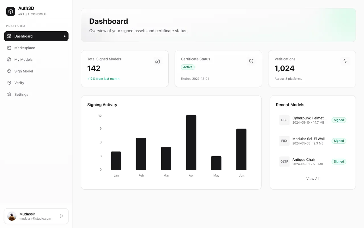Auth3D website